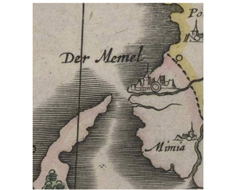 1613 карта ВКЛ тэкст Мемель Клайпеда Кёнігсберг Мітава