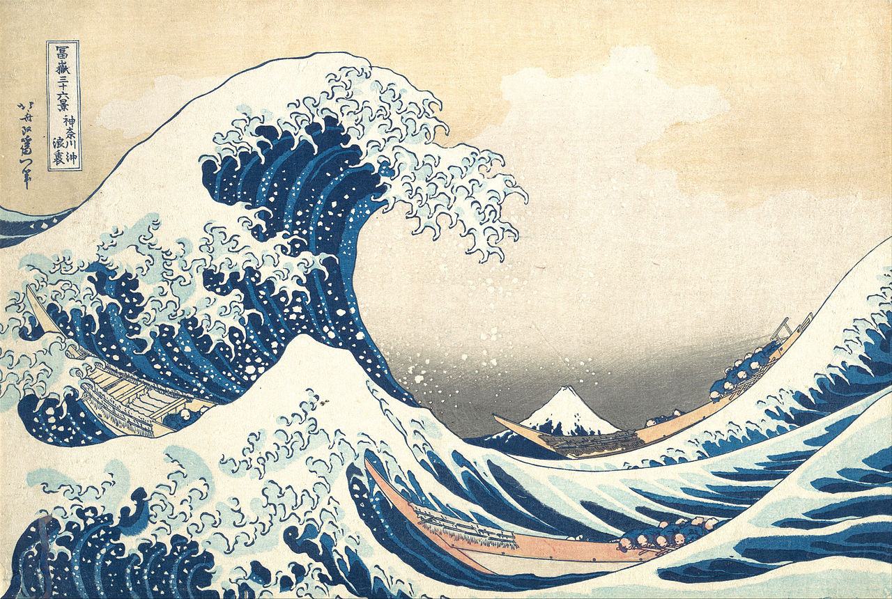 Katsushika Hokusai (1760-1849). "The great wave off Kanagawa". A polychrome woodcut print (1820–1831).