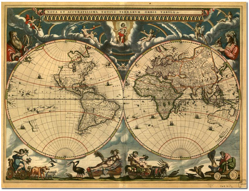 Новая карта Свету ў “Вялікім Атласе” Яна Блаў