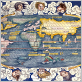 карта мира 16 век